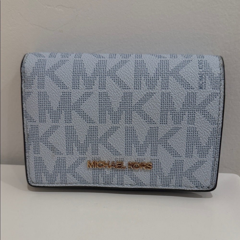 Michael Kors Light Blue Monogram Wallet